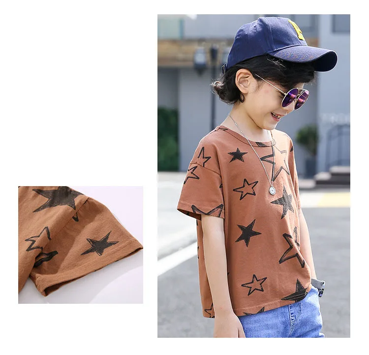 Fashion 2018 Kids Clothes Children T Shirts New Summer 2018 Star Printed Short Sleeve Tops For Teenage Baby Boys Tees Toddler T Shirt Clothing (13)