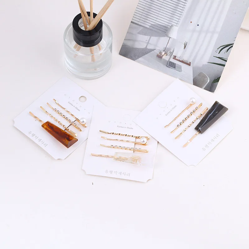 4 Pcs/set Korean Fashion Hair Clip Combination Headwear Girl Women Temperament Simple Rhinestones Hairpins Hair Accessories
4 Pcs/set Korean Fashion Hair Clip Combination Headwear Girl Women Temperament Simple Rhinestones Hairpins Hair Accessories