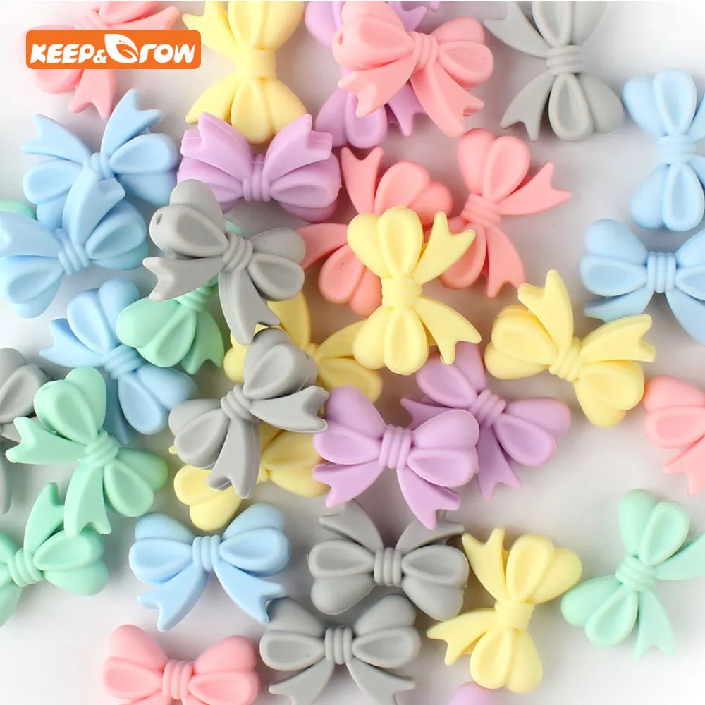 Keep&grow 100Pcs Bowknot Silicon Beads BPA Free Bow Tie Baby Teething Bead For DIY Jewelry Making Chewable Baby Teething Gift
Keep&grow 100Pcs Bowknot Silicon Beads BPA Free Bow Tie Baby Teething Bead For DIY Jewelry Making Chewable Baby Teething Gift