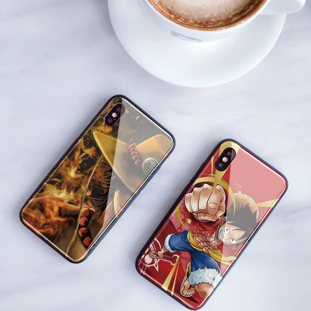 ワンピースカスタムガラス電話カバーiphone 12ミニ11 Pro X R S最大diy D ルフィ電話iphone 8 7プラスse フィットケース Gooum