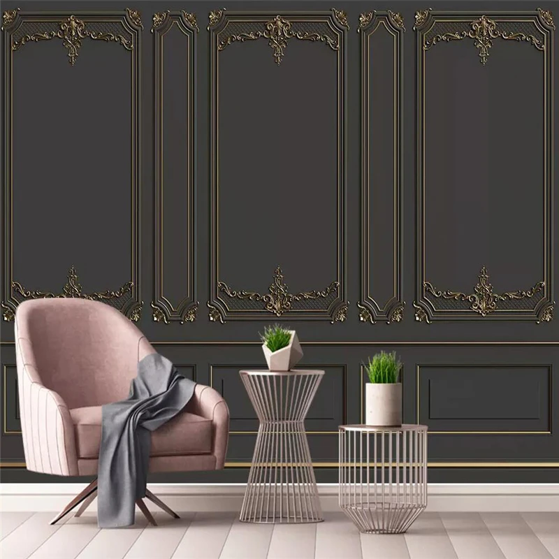 Decorative wallpaper European style golden relief pattern sofa background wall painting
Decorative wallpaper European style golden relief pattern sofa background wall painting