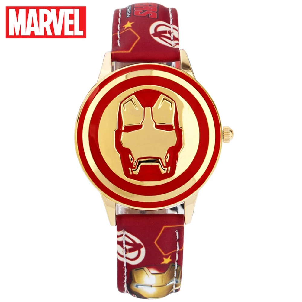 Детские часы красные черные бороться ГЕРОЙ с принтами "Marvel" "Мстители"