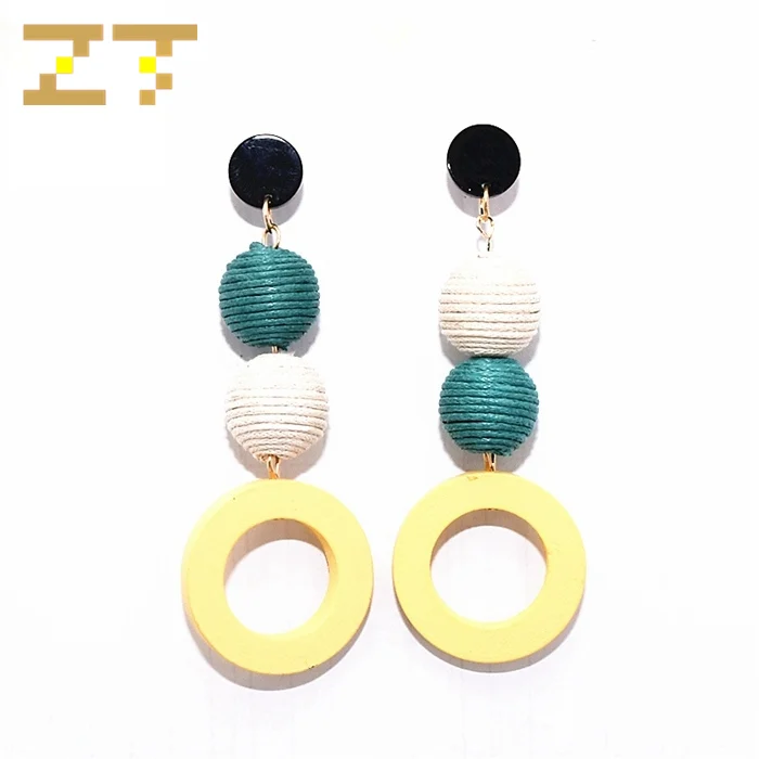 Hot Sale Fashion Beach Holiday Bohemian Long Statement Wood Dangle Round Yellow Ball Drop Earrings for Women Jewelry Brincos
Hot Sale Fashion Beach Holiday Bohemian Long Statement Wood Dangle Round Yellow Ball Drop Earrings for Women Jewelry Brincos