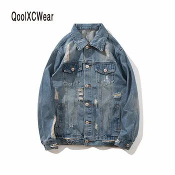 QoolXCWear 2018 New Men's Clothing Denim Jacket Vintage Frayed Hole Coats High Street Hip Hop Outerwear
QoolXCWear 2018 New Men's Clothing Denim Jacket Vintage Frayed Hole Coats High Street Hip Hop Outerwear