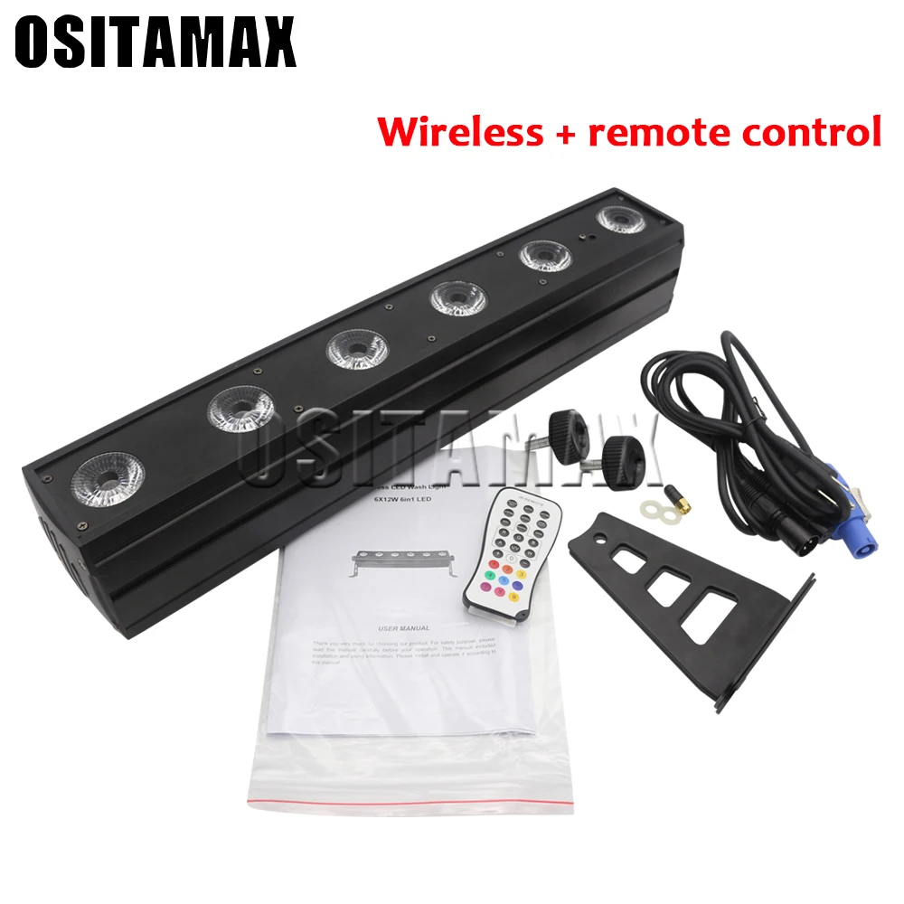 Светодиодные лампы для мытья 6x12 Вт RGBWA + UV 6in1 DJ беспроводные led огни Дискотека DMX