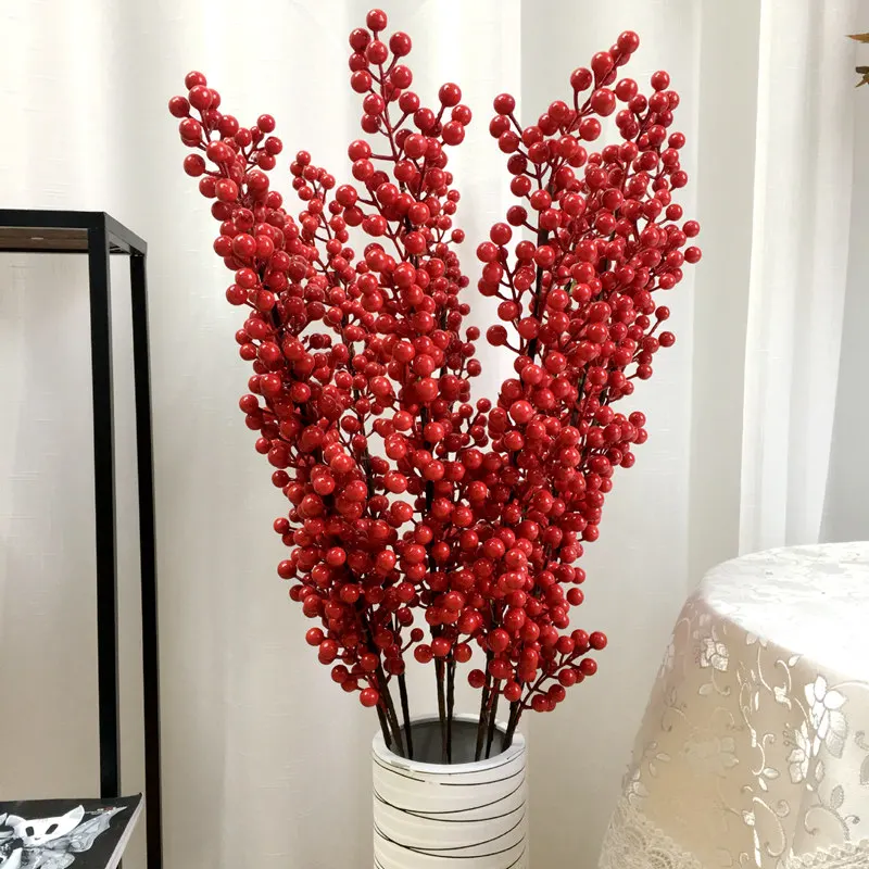 1 branch red berry foam artificial berries flower simulation fruit for Take props Christmas decoration DIY Design flowers vivid
1 branch red berry foam artificial berries flower simulation fruit for Take props Christmas decoration DIY Design flowers vivid