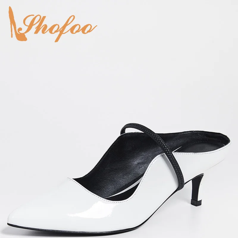 White Vegan Women Outside Slippers Basic Pointed Toe Med Thin Heels Summer Mature Novelty Ladies Shoes Slip On Big Size 33 36
White Vegan Women Outside Slippers Basic Pointed Toe Med Thin Heels Summer Mature Novelty Ladies Shoes Slip On Big Size 33 36