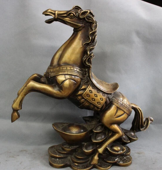 JP S0606 15" Chinese Bronze Animals Year Zodiac Wealth Coin Jump Horse On YuanBao Statue
JP S0606 15" Chinese Bronze Animals Year Zodiac Wealth Coin Jump Horse On YuanBao Statue