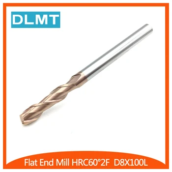 HRC60 2F-D8X100L 8mm 1Pcs EndMills Solid Carbide Spiral Flat ALTiN Coated End Mill for CNC Lathe Machine Tool Accessories
HRC60 2F-D8X100L 8mm 1Pcs EndMills Solid Carbide Spiral Flat ALTiN Coated End Mill for CNC Lathe Machine Tool Accessories