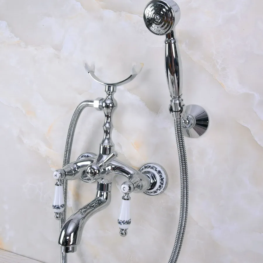 Modern Wall Mount Polished Chrome Brass Bathroom Tub Faucet Clawfoot Hand Shower Mixer Tap Telephone Shape Hand Spray ana244
Modern Wall Mount Polished Chrome Brass Bathroom Tub Faucet Clawfoot Hand Shower Mixer Tap Telephone Shape Hand Spray ana244