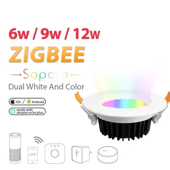 

ZIGBEE RGB CCT Downlight ZLL Protocol Compatible with Echo Plus Voltage 100V 240V 6W