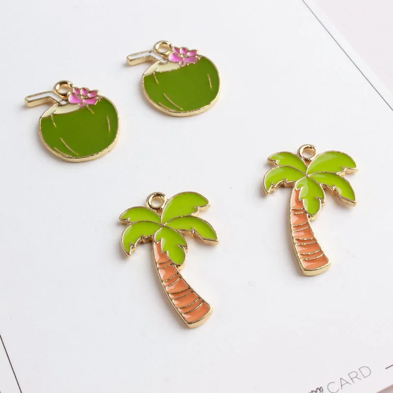 10pcs/pack Summer Island Style Happy Life Green Enamel Palm Tree Coconut Charms DIY For Bracelet Necklace Pendant YZ298
10pcs/pack Summer Island Style Happy Life Green Enamel Palm Tree Coconut Charms DIY For Bracelet Necklace Pendant YZ298