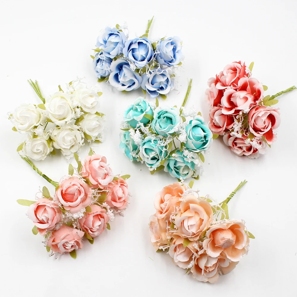 6Pcs/lot Silk Lace Rose Artificial Flowers Bouquet for Wedding Home Decoration Bridal Wreath Fake Flower Craft Gift Box Supplies
6Pcs/lot Silk Lace Rose Artificial Flowers Bouquet for Wedding Home Decoration Bridal Wreath Fake Flower Craft Gift Box Supplies