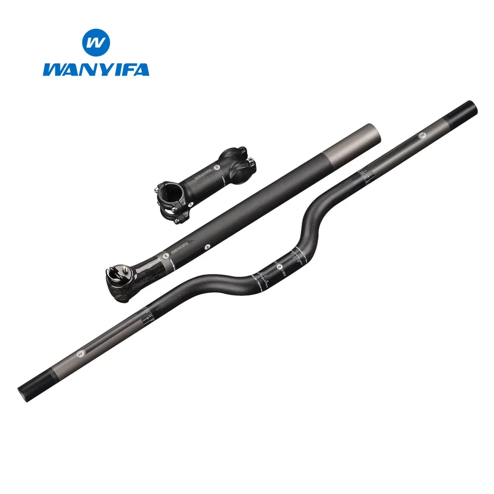 Wanyifa Bike Handlebar Carbon Mtb Set 3K Stem+Seatpost+ Riser Handlebars 31.8mm Mountain Bike One-shaped Handle Bar
Wanyifa Bike Handlebar Carbon Mtb Set 3K Stem+Seatpost+ Riser Handlebars 31.8mm Mountain Bike One-shaped Handle Bar