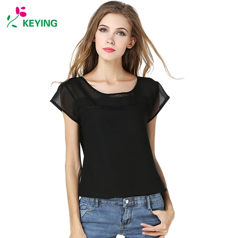 KEYING Women's Summer Chiffon Shirt Thin Hollow Short Sleeve black and white Sexy Perspective Splicing Chiffon Top S-XXL
KEYING Women's Summer Chiffon Shirt Thin Hollow Short Sleeve black and white Sexy Perspective Splicing Chiffon Top S-XXL