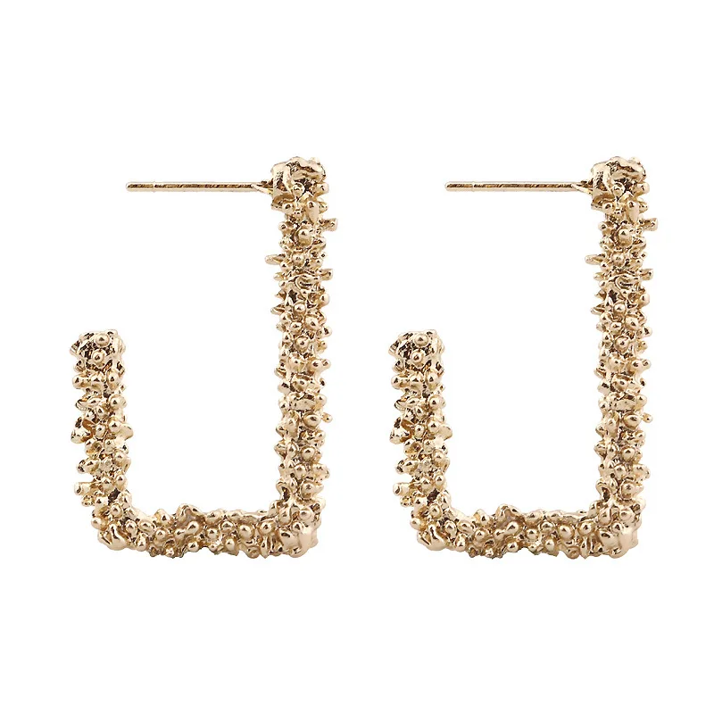 Personality Wild New Earrings Retro Fashion Alloy Geometric Carved Square Earrings Gold Grain Road Earrings Statement Earrings
Personality Wild New Earrings Retro Fashion Alloy Geometric Carved Square Earrings Gold Grain Road Earrings Statement Earrings