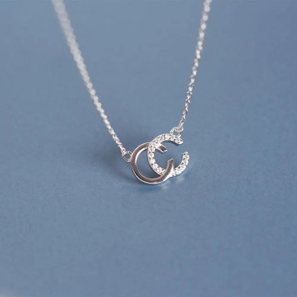 Amaiyllis 925 Sterling Silver Cz Double C Charms Choker Clavicle Necklace Pendants For Women Party Collar Necklaces Jewelry
Amaiyllis 925 Sterling Silver Cz Double C Charms Choker Clavicle Necklace Pendants For Women Party Collar Necklaces Jewelry