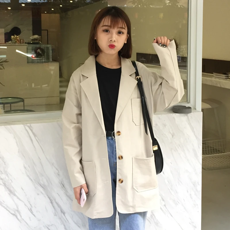 Blazers Women Solid Simple Single Breasted All-match Jackets Womens Casual Loose Spring Korean Style Ladies Elegant Daily Chic
Blazers Women Solid Simple Single Breasted All-match Jackets Womens Casual Loose Spring Korean Style Ladies Elegant Daily Chic