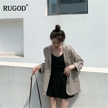 RUGOD Solid women coat single-breasted long sleeves notched collar pocket office ladies wearing elegant spring marynarka damska
RUGOD Solid women coat single-breasted long sleeves notched collar pocket office ladies wearing elegant spring marynarka damska