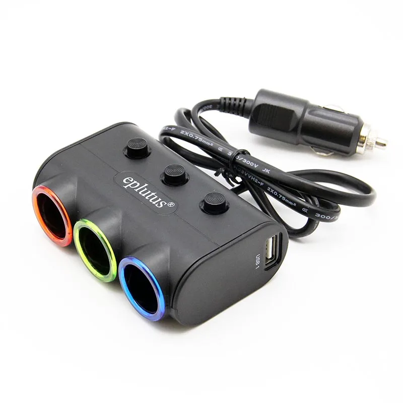 12V-24V eplutus FC 334 Car Cigarette Lighter Socket Splitter Plug USB Charger Adapter Detection For Phone MP3 DVR Accessories
12V-24V eplutus FC 334 Car Cigarette Lighter Socket Splitter Plug USB Charger Adapter Detection For Phone MP3 DVR Accessories