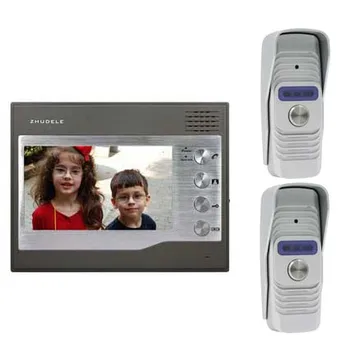 ZHUDELEHome Security for 2 Doors Kits 1X7"Video Door Phone Intercom Doorbell Monitorsl+2XSmart HD IR Camera w/t Waterproof Cover
ZHUDELEHome Security for 2 Doors Kits 1X7"Video Door Phone Intercom Doorbell Monitorsl+2XSmart HD IR Camera w/t Waterproof Cover