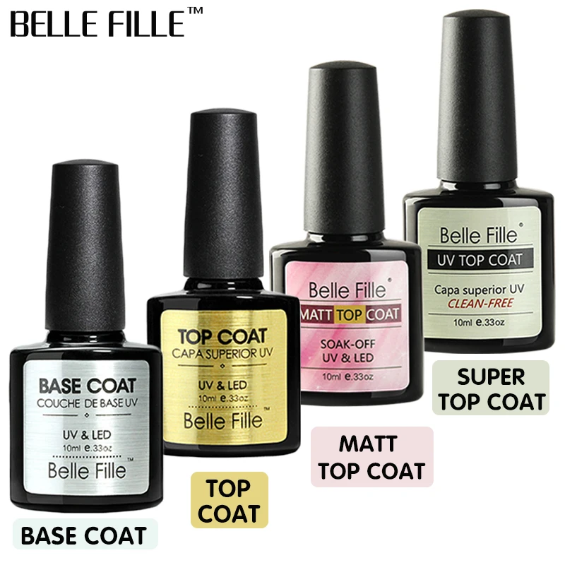 BELLE FILLE UV Gel Nail Polish Base Top Coat Matte Top Coat 10ml Transparent Primer Soak Off Long Lasting Lacquer Nail Art
BELLE FILLE UV Gel Nail Polish Base Top Coat Matte Top Coat 10ml Transparent Primer Soak Off Long Lasting Lacquer Nail Art