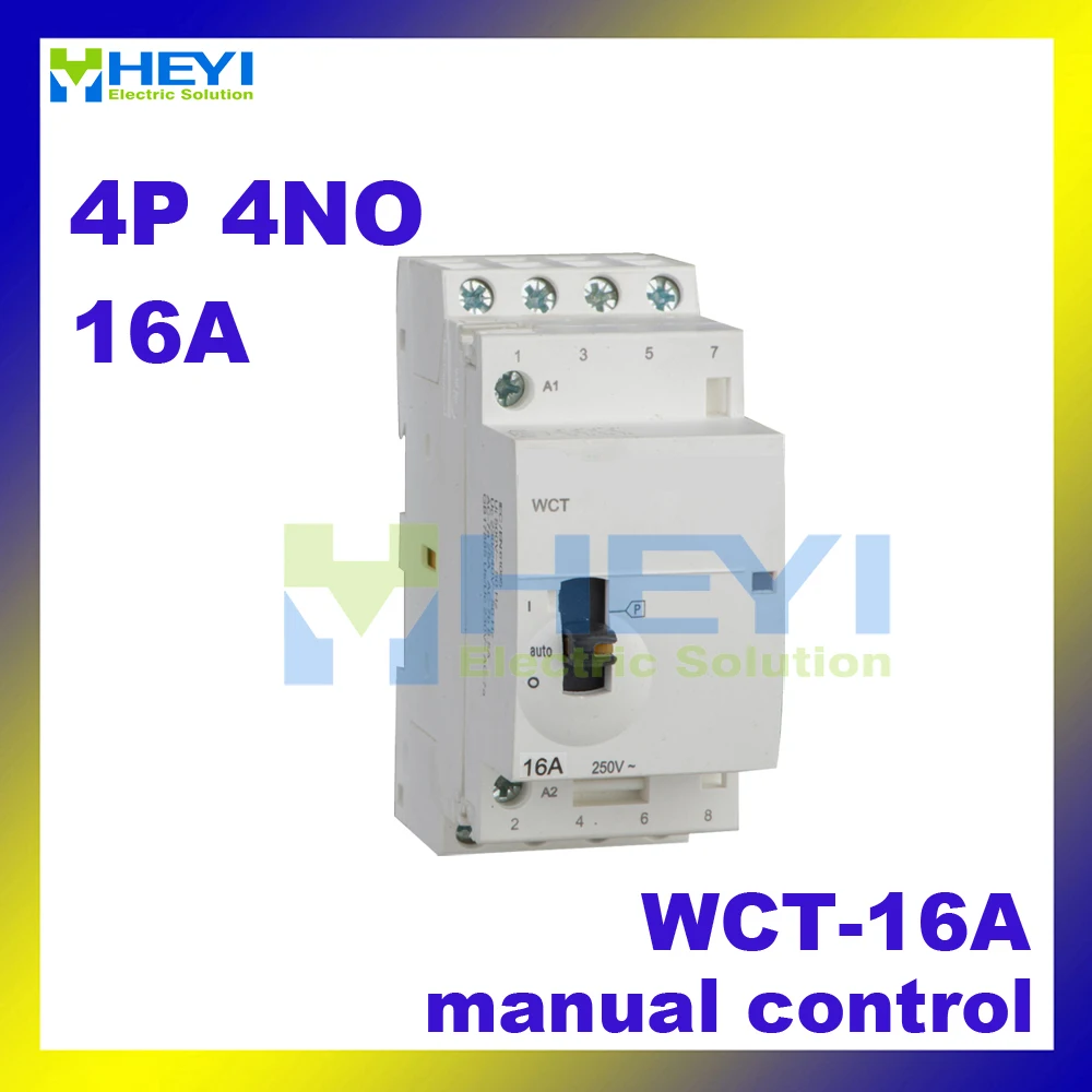 ac mini contactor WCT-16A 4P 4NO 220V 50Hz manually-operated din rail modular Contactor
ac mini contactor WCT-16A 4P 4NO 220V 50Hz manually-operated din rail modular Contactor
