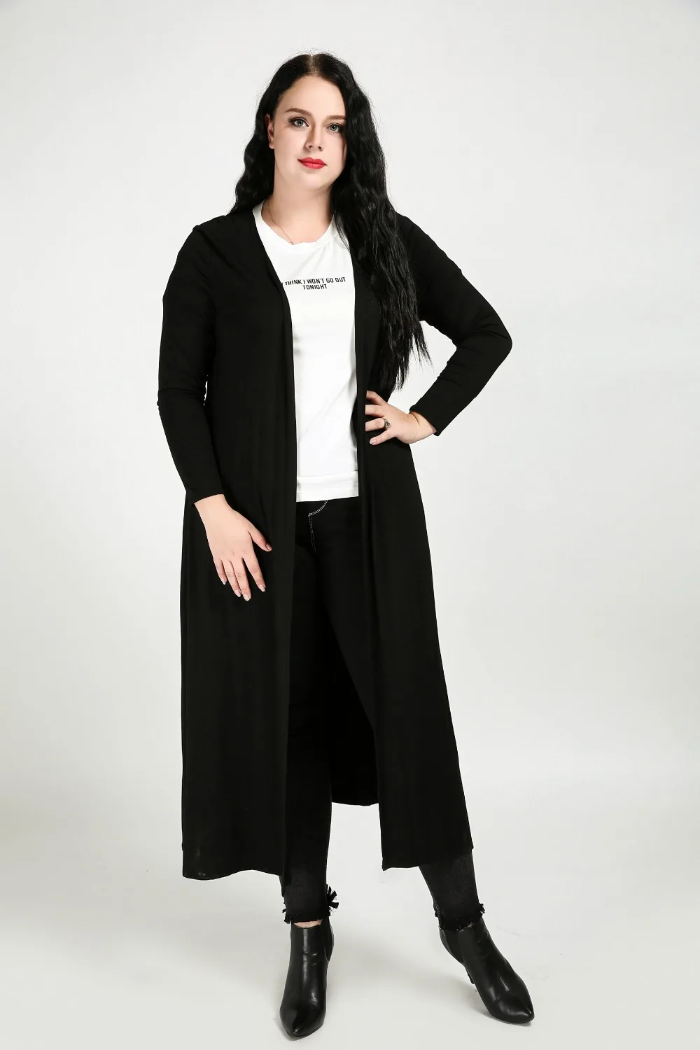 Women's Sexy Plus Size Trench Coat Solid Black Long Casual Duster Coat Spring Autumn Cardigans Modal Trench Coat
Women's Sexy Plus Size Trench Coat Solid Black Long Casual Duster Coat Spring Autumn Cardigans Modal Trench Coat