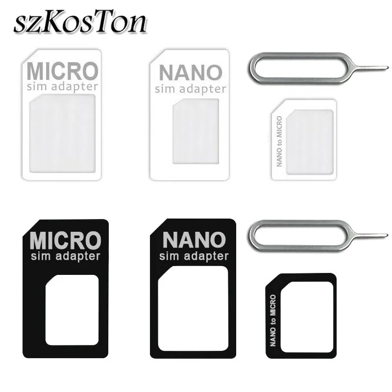 

Dropship Micro Nano SIM Card Adapter Connector Kit For iPhone 6 7 plus 5S Huawei P8 lite P9 Xiaomi Redmi Note 4 Pro SIM Card