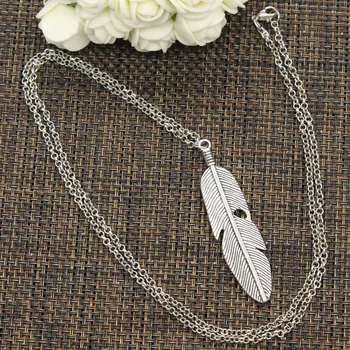New Fashion Tibetan Silver Color Pendant Feather Choker Charm Short Long DIY Necklace Factory Price Handmade Jewelry
New Fashion Tibetan Silver Color Pendant Feather Choker Charm Short Long DIY Necklace Factory Price Handmade Jewelry