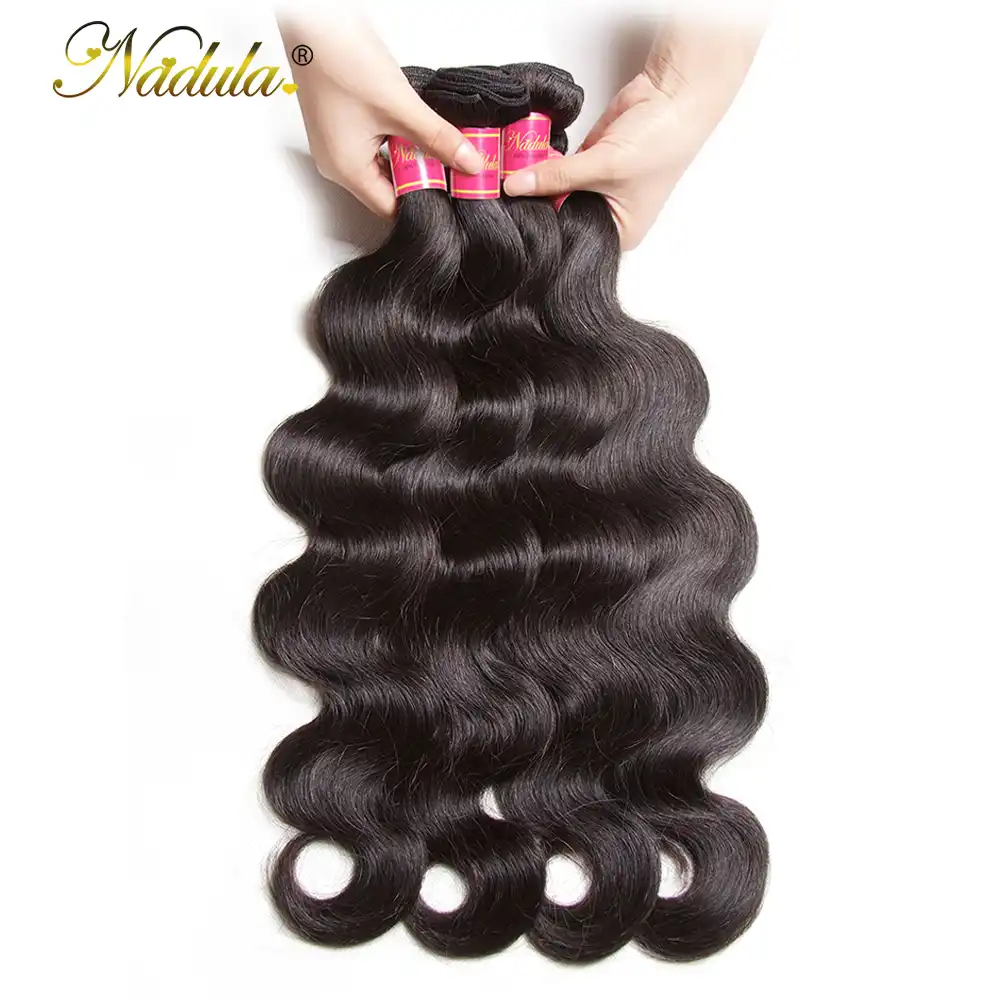 Nadula Hair 3 Bundles 4pc Lot Peruvian Body Wave Hair Weaves 8