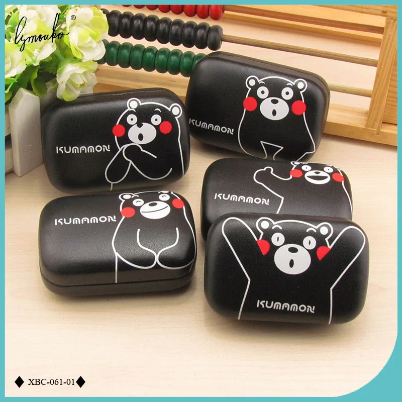 Lymouko New Design Cute Cartoon Bear with Mirror Black Metal Contact Lens Case for Lovers Gift Contact Lenses Box
Lymouko New Design Cute Cartoon Bear with Mirror Black Metal Contact Lens Case for Lovers Gift Contact Lenses Box