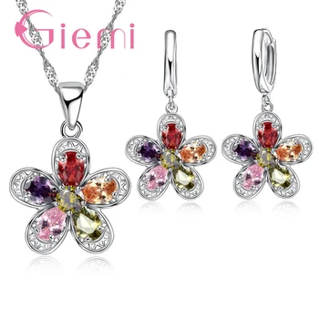 Fashion Charm Colorful Wedding Jewelry Set 925 Sterling Silver Bijoux For Women Flowe Shape Pendant Necklace Party Earring
Fashion Charm Colorful Wedding Jewelry Set 925 Sterling Silver Bijoux For Women Flowe Shape Pendant Necklace Party Earring