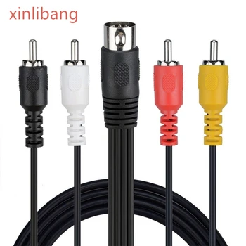 Male DIN 5 Pin to 4 RCA Male MIDI Cable DIN To 4RCA Male to Male MIDI Splitter Cable (1ft)