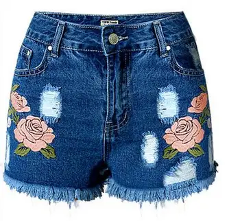 2016 Spring Summer Women Shorts high waist embroidery frayed denim plus size xxxl
2016 Spring Summer Women Shorts high waist embroidery frayed denim plus size xxxl