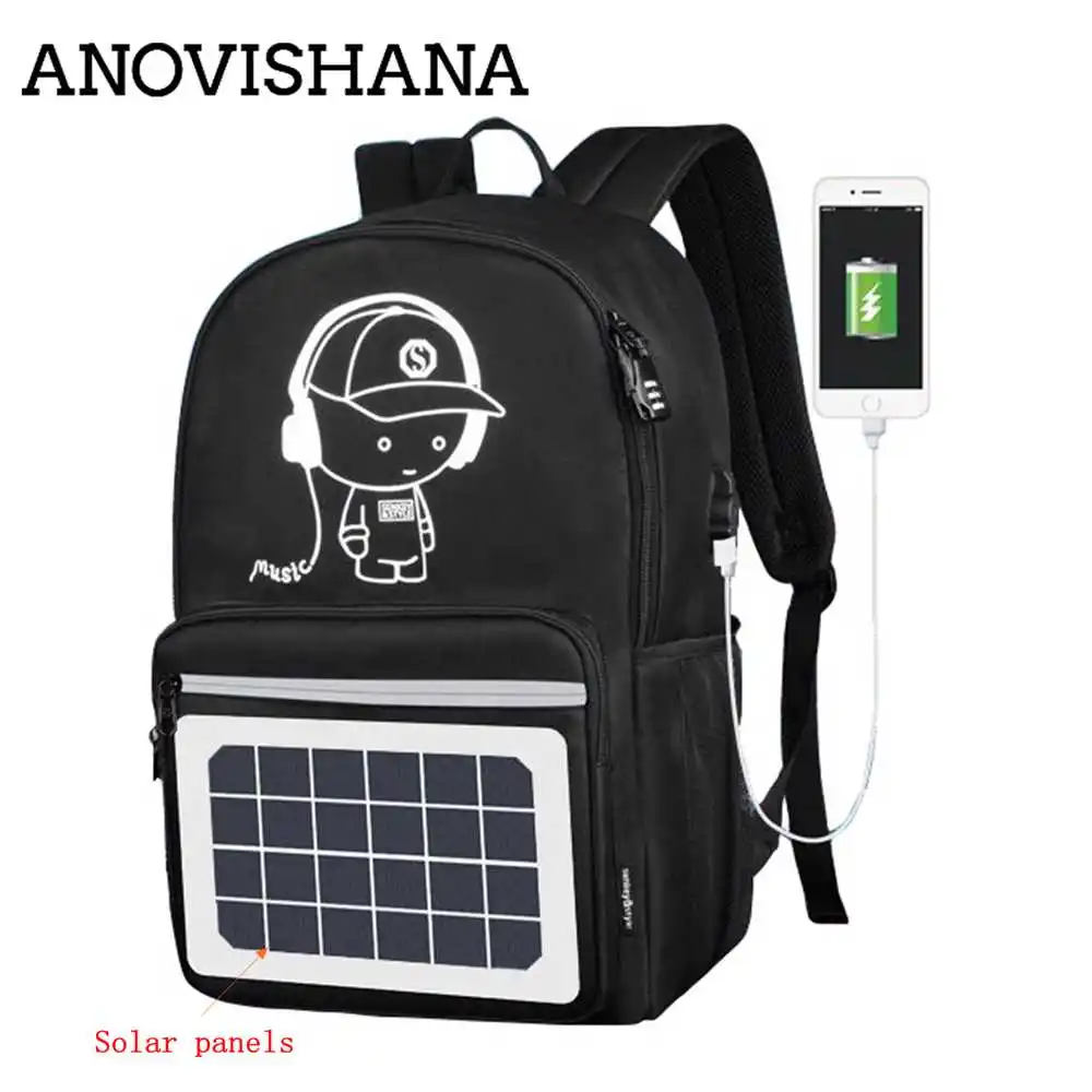 ANOVISHANA Multifunction Solar Energy Men Backpack Waterproof 14 inch Laptop USB Charging Bagpack Leisure Travel Bag Unisex N020
ANOVISHANA Multifunction Solar Energy Men Backpack Waterproof 14 inch Laptop USB Charging Bagpack Leisure Travel Bag Unisex N020