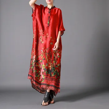2019 Summer Large Size Women Silk Printed Loose Bat Short-sleeved Dress Silk Cotton Dress Two-piece Set
2019 Summer Large Size Women Silk Printed Loose Bat Short-sleeved Dress Silk Cotton Dress Two-piece Set