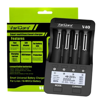 

VariCore V40 V20i battery charger 18650 charger for 21700 26650 AA AAA 18350 18500 16340 17500 25500 10440 battery test capacity