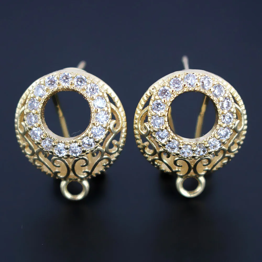 Micro Paved Zircon CZ Earrings Post Clip Back w/ Loop Connector Filigree Metal Findings DIY African Bridal Earrings Rhodium tone
Micro Paved Zircon CZ Earrings Post Clip Back w/ Loop Connector Filigree Metal Findings DIY African Bridal Earrings Rhodium tone