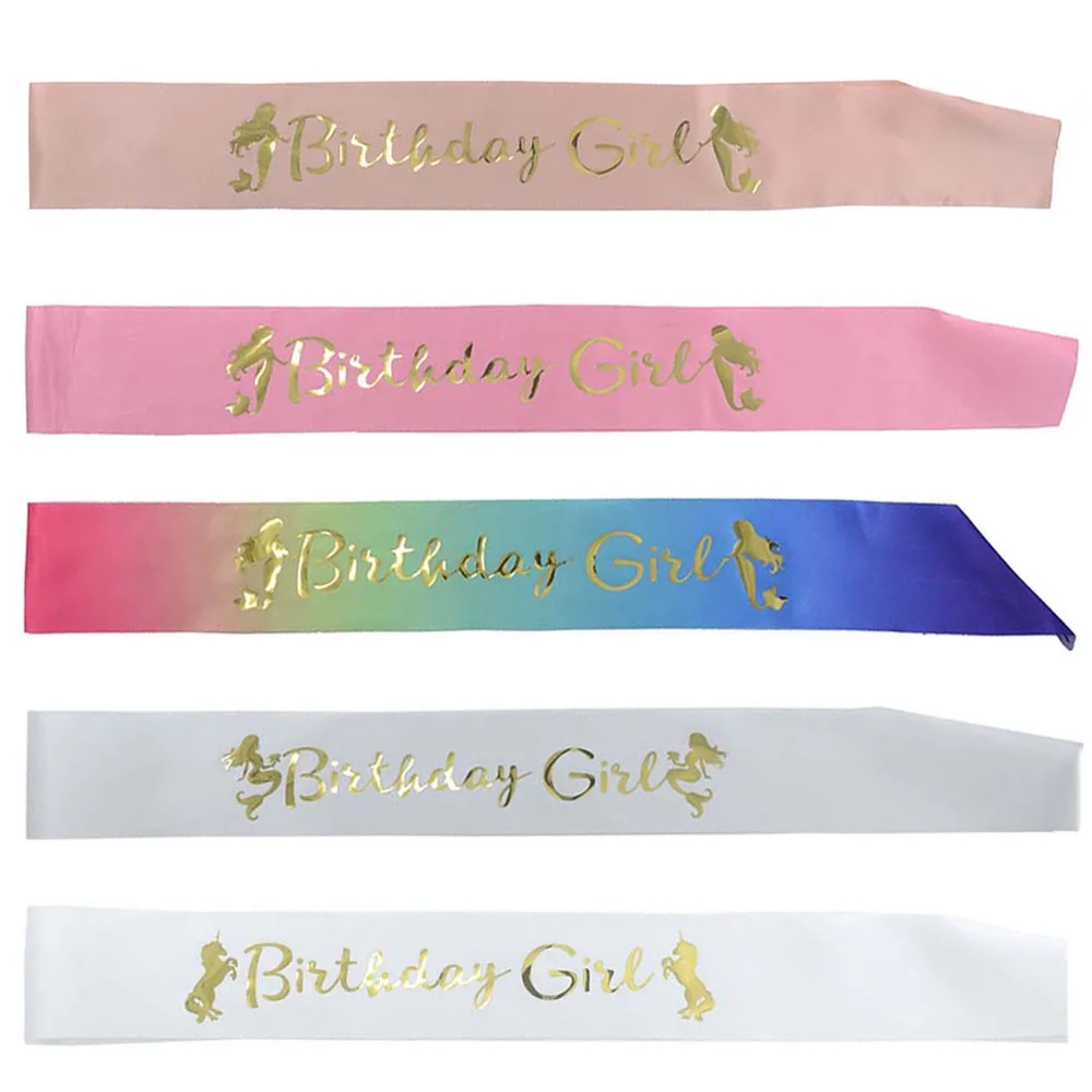 White Pink Unicorn Mermaid Birthday Girl Satin Sash Sweet 16th Princess 18th 20th 21st Happy Birthday Party Decoration Supplies
White Pink Unicorn Mermaid Birthday Girl Satin Sash Sweet 16th Princess 18th 20th 21st Happy Birthday Party Decoration Supplies
