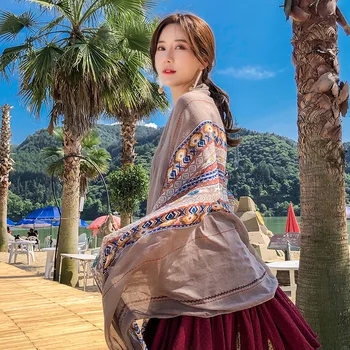 Spring Summer Cotton Geometric Shawl Women Printed Long Scarf Wrap Boho Large Bufanda Mujer Fashion Female Linen Hijab Scarves 
Spring Summer Cotton Geometric Shawl Women Printed Long Scarf Wrap Boho Large Bufanda Mujer Fashion Female Linen Hijab Scarves