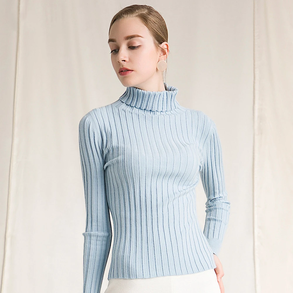 Seamless Boneless One-time Forming 2018 Turtleneck Wool Soft Elastic Sweaters and Pullovers for Women Female Brand Jumpers