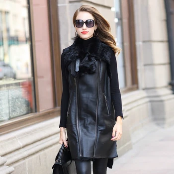 New Long Sheepskin Genuine Leather Vest Jacket Real Fur Coat Women Sheep Fur Lining Jackets Winter Warm Coats Female Z428
New Long Sheepskin Genuine Leather Vest Jacket Real Fur Coat Women Sheep Fur Lining Jackets Winter Warm Coats Female Z428