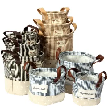 3pcs/set Zakka Foldable Storage Bins Basket Cotton Linen Fabric Stripe Cosmetic Case Desk Storage Box Home Decoration Organiser
3pcs/set Zakka Foldable Storage Bins Basket Cotton Linen Fabric Stripe Cosmetic Case Desk Storage Box Home Decoration Organiser