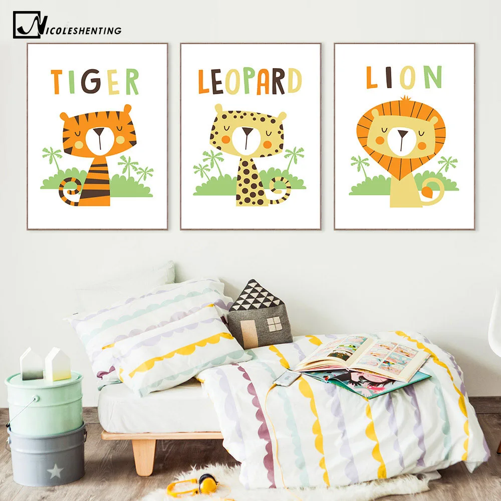 NICOLESHENTING Nordic Art Cartoon Animal Lion Tiger Minimalist Canvas Poster Nursery Wall Picture Print Children Room Decoration
NICOLESHENTING Nordic Art Cartoon Animal Lion Tiger Minimalist Canvas Poster Nursery Wall Picture Print Children Room Decoration