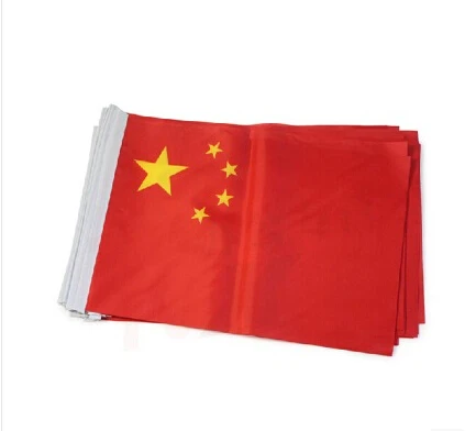 Фото Promotion Wholesale Chinese flag hand wave flags 14 * 21CM decorative celebration-quality polyester free shipping | Дом и сад