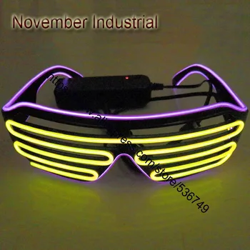 DOUBLE COLOR el glasses el wire Fashion Neon LED Light Up Shutter Shaped Glow Rave Costume Party DJ Bright SunGlasses freeshippi
DOUBLE COLOR el glasses el wire Fashion Neon LED Light Up Shutter Shaped Glow Rave Costume Party DJ Bright SunGlasses freeshippi
