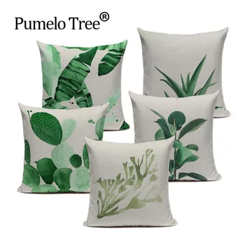 Green Cushion Cover Cactus Palm Leaves Bedroom Car Cotton Linen for Car Home Decoraction Sofa Mordon 45x45Cm Custom Pillow Case
Green Cushion Cover Cactus Palm Leaves Bedroom Car Cotton Linen for Car Home Decoraction Sofa Mordon 45x45Cm Custom Pillow Case