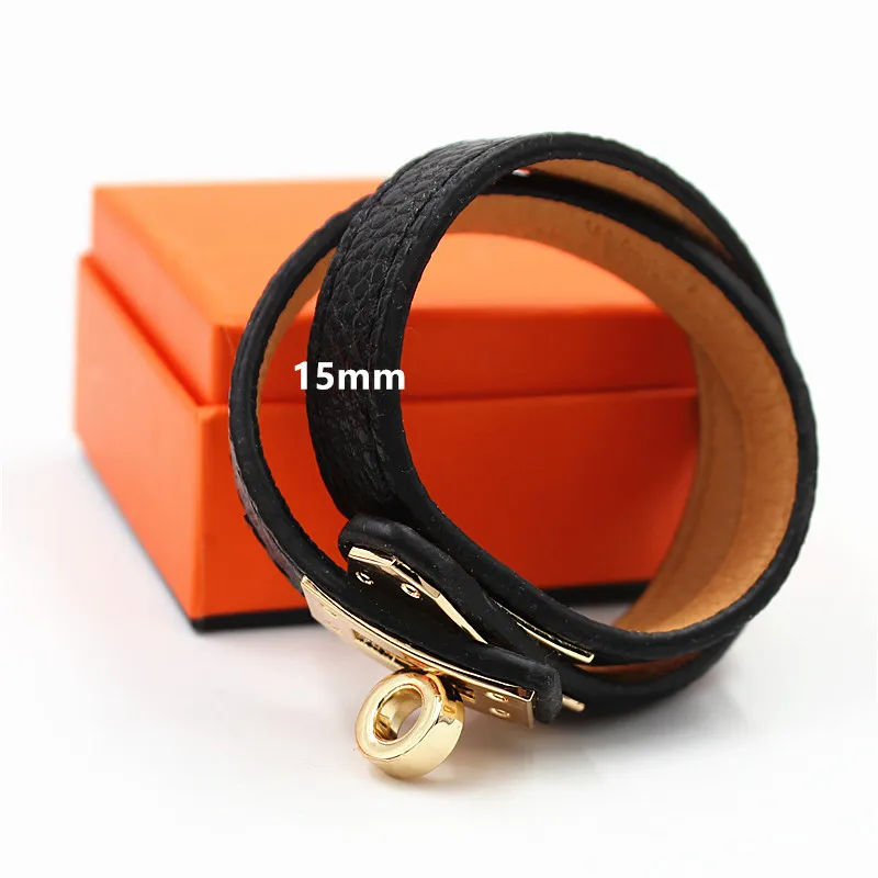 

15mm Luxury Stainless Steel Cuff Bracelets&Bangles Wristband Enamel Bangle H Design Classic Original Bracelets LP002