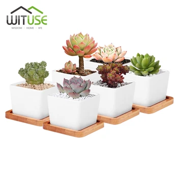 WITUSE 6pcs Square White Ceramic Succulent Plant Pot For Courtyard/Balcony Desk Flower Pots Flowerpots Planters Home Decoration
WITUSE 6pcs Square White Ceramic Succulent Plant Pot For Courtyard/Balcony Desk Flower Pots Flowerpots Planters Home Decoration